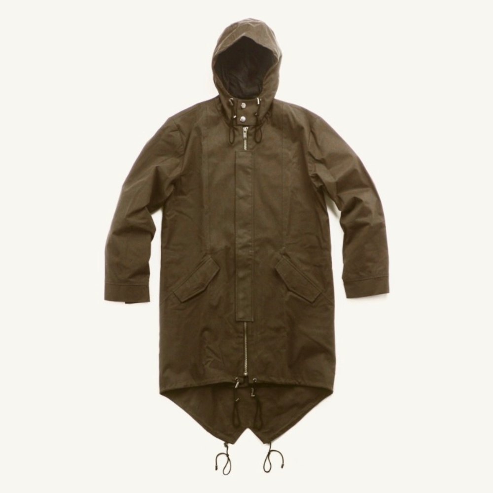 $725 Rochambeau Beater Anorak Parka Waxed Olive